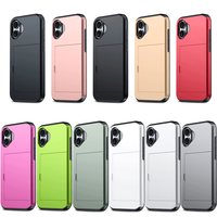 Étui de téléphone de fente de carte de crédit de portefeuille de glissière de luxe pour l'iPhone 16 Pro Max armure couverture arrière antichoc de TPU pour l'iPhone 16