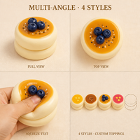 Jouet Squishy Soufflé Pancake en TPR à Remontée Lente, Balle Anti-Stress à Presser, Fidget Moelleux en Forme de Dessert pour Adultes et Adolescents, Cadeau