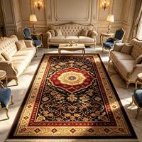 Tapis rectangulaire vintage persan à motif floral orné, antidérapant, pour salon, tapis de sol de luxe de style européen