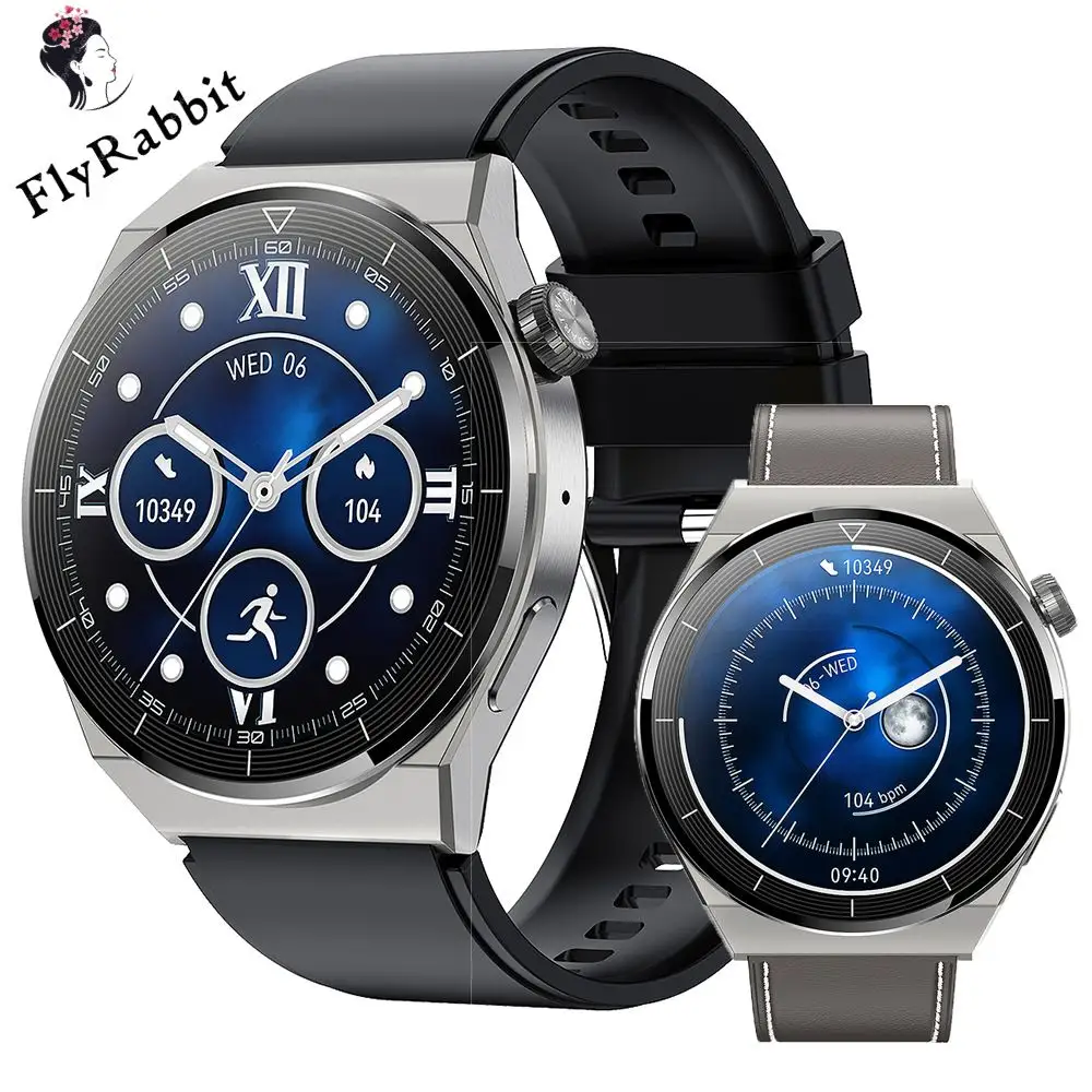 Nieuwkomers 1.36Inch Hk46 Bt Bellen Bloed Zuurstof Hartslag Testen Nfc Betaling Smartwatch Rond Scherm Ip68 Smart Watch 2024