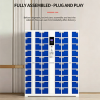 Casier de rangement pour téléphones portables, armoire de dépôt pour téléphones des employés, armoire de rangement pour étudiants avec lecture de code QR, reconnaissance d'empreintes digitales et de visage