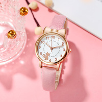 Montre de loisir, minimaliste et polyvalente, personnalisée, chat de dessin animé mignon, pointeur non lumineux, montre pour femme étudiante