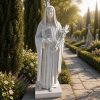 Sculpture religieuse de religieuse en marbre classique sculptée à la main grandeur nature BLVE pour la décoration de villa et de jardin