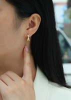 Boucles d'oreilles créoles en argent sterling 925 avec moissanite taille ronde, sertissage pavé en forme de X, couleur D, pureté VVS1, pour femme