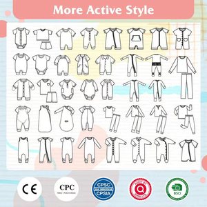 Baju monyet bayi lengan panjang, Romper bambu cetak tempat grosir untuk balita anak-anak - Product Image 5