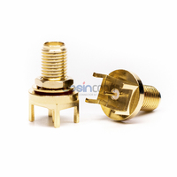 Connecteur coaxial RF SMA étanche IP67, prise femelle droite, montage sur panneau PCB, en cuivre, 50 Ohm