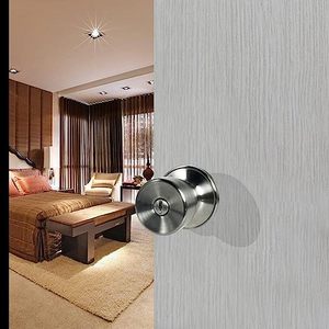 Ensemble de serrures en métal finition nickel satiné pour salle de bain, plaque de verrouillage amovible et bouton de porte <span class=keywords><strong>rond</strong></span> - Product Image 2