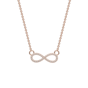 สร้อยคอเพชรทองคำสุดหรู ดีไซน์สัญลักษณ์แห่งความรักนิรันดร์ สำหรับผู้หญิง เหมาะสำหรับเป็นของขวัญวันครบรอบแต่งงาน ของขวัญเจ้าสาว และเพิ่มสไตล์ - Product Image 1