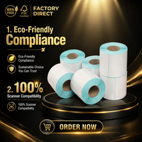 Etiquetas Térmicas Autoadhesivas Libres de BPA de 50 x 30 mm, Precio de Fábrica para Impresión de Códigos de Barras y Puntos de Venta