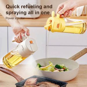 Nouvelle conception de distributeur d'huile et de vinaigre 2-en-1 Charles, bouteille de 600 ml/20,3 oz, bouteille de pulvérisation d'huile en verre réutilisable pour la cuisine - Product Image 6