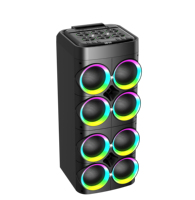 Subwoofers 6,5 pouces, enceinte Bluetooth d'extérieur avec poignée, 100W, 8 unités, basses profondes, enceinte portable, 5400mAh, pour DJ, fêtes, karaoké à domicile