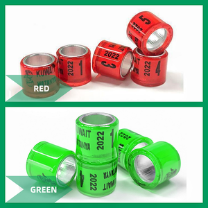 Groen Rood Zwart Geel Kleur Duif Voet Ringen Aluminium Plastic Pluimvee Beenbanden Duif Voetmarkeringen Beenring - Product Image 6