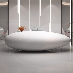 Bureau <span class=keywords><strong>de</strong></span> réception en bois circulaire pour salon <span class=keywords><strong>de</strong></span> coiffure dentaire bureau hôtel <span class=keywords><strong>salle</strong></span> <span class=keywords><strong>de</strong></span> sport école Bar & Hall utilisation pour les zones <span class=keywords><strong>de</strong></span> réception - Product Image 1