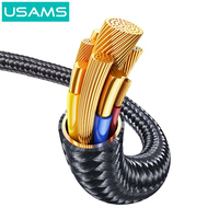 Kabel Data Pengisian Cepat USAMS SJ744 Grosir 1.2M USB 2.0 C 5A Tipe C USB 100W untuk iPhone 15 Pro Max Android
