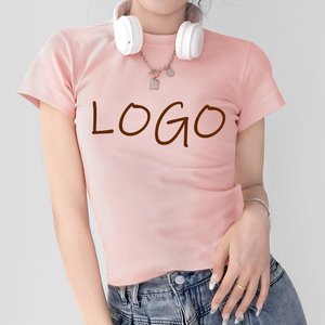 <span class=keywords><strong>T</strong></span>-<span class=keywords><strong>Shirt</strong></span> Crop Top da <span class=keywords><strong>Donna</strong></span> in Cotone Elasticizzato, Maglietta Estiva Aderente Tinta Unita Stile Y2k - Product Image 1