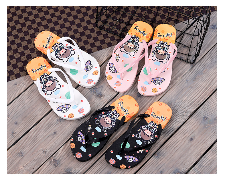 Summer Cartoon Flip-flops Women Non-slip PVC Plastic Beach Sandals Women Filp Flops Slippers