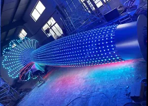 Décoration LED géante pour festival en plein air, cadre en métal, tour lumineuse à motif 3D, arbre