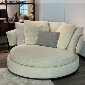 Canapé d'angle rond en tissu de style minimaliste italien, fauteuil pivotant, salon, usine de Foshan - Product Image 4