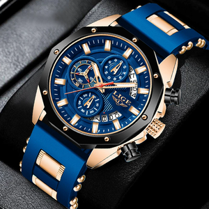 Reloj de Pulsera Lige 8908 para Hombre, Diseño de Cuarzo, Esfera Grande, Cronógrafo, Resistente al Agua, Estilo Casual y de Negocios, Original - Product Image 4