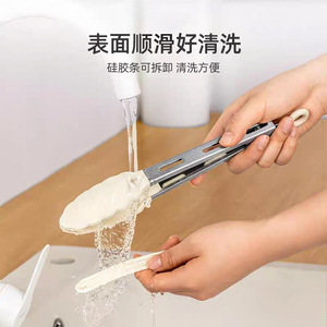 Silicone Tongs Set 6 Pcs Stainless Steel Heat Resistant Kitchen Tongs For Baking Frying Grilling <b>Meat</b> Steak - Product Image 4