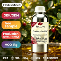 Huile de graines de canneberge 100% pure naturelle pressée à froid pour les soins de la peau antioxydants et anti-âge en vrac