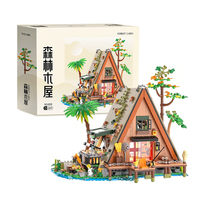 1486/1108 Piezas Bloques de Construcción de Plástico Casa del Bosque con Luces LED, Set de Ladrillos de Exhibición Casa del Árbol, Juguete de Construcción para la Naturaleza