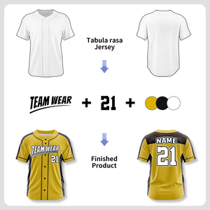 Desain Logo Kustom Gaya Baru Jersey Baseball Pria Bahan Mesh Sublimasi Kaos Baseball Bordir Klub Tim Seragam Softball Zp25018 - Product Image 2