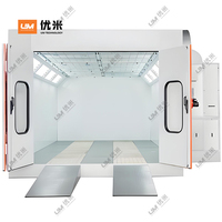Cabine de peinture automobile certifiée CE de haute qualité Brûleur diesel Système de filtration d'air avancé Lumières de travail LED lumineuses UM-D68