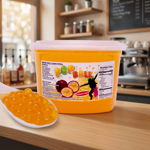 Perles éclatantes de fruit de la passion pour bubble tea, jaune vif, 950g - Product Image 3
