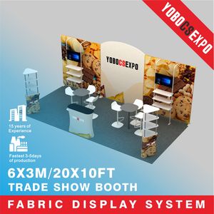 Stand de Exhibición Modular de Tela Tensada con Estructura de Aluminio para Ferias Comerciales, Diseño Personalizado, 10x10 10x20 pies, Portátil, Plegable, con Soportes para <span class=keywords><strong>TV</strong></span> - Product Image 4