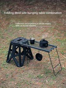 Premium Heavy Duty Iron Folding Outdoor <b>Table</b> and Chairs Portable Set for Fishing Hiking Camping Picnic BBQ Travel - Product Image 6