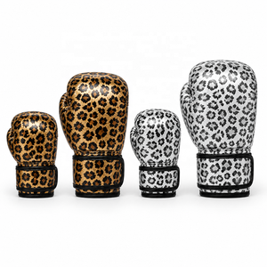 Gants <span class=keywords><strong>de</strong></span> boxe à imprimé léopard 6-12 oz, en <span class=keywords><strong>cuir</strong></span> PU épaissi, rembourrage en mousse, trous <span class=keywords><strong>de</strong></span> ventilation, sangle <span class=keywords><strong>de</strong></span> poignet en velcro, pour enfants et adultes - Product Image 4