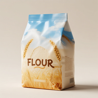 Pochette à fond plat à quatre joints latéraux pour les produits à base de farine et de poudre