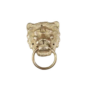 Timbre de puerta con cabeza de león Yl, color latón, material de cobre, 5cm/7cm, para decoración de superficies de manijas de puertas de madera - Product Image 1