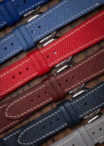 Luxor Epsom Calf Leather Slim Rectángulo Correa de reloj para hombre con extremo curvo Diseño de lujo de moda Hecho en Vietnam - Product Image 6