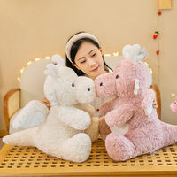Jouets en peluche dragon assis avec ailes cadeaux pour bébé enfants garçons filles doux dessin animé Dragon volant oreiller peluches poupée