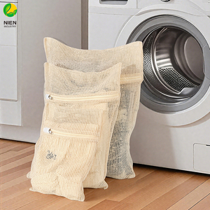 Túi giặt đồ bằng vải lưới cotton hữu cơ thân thiện với môi trường, in logo tùy chỉnh, dùng đựng đồ lót, đồ dùng du lịch - Product Image 1
