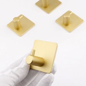 Modern Stainless Steel Gold Wall Mount <b>Hook</b> Self-Adhesive J-Shape Metal Door Hanger <b>Kitchen</b> Bathroom Coat Clothes Display - Product Image 5