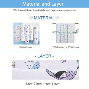 Wholesale Soft Animals Print 70% Bamboo 30% Cotton 2 Layers All-Season Baby Muslin <b>Swaddle</b> Receiving <b>Blankets</b> for Newborn - Product Image 2