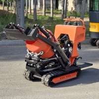 Nouveau produit : Mini-bétonnière autoportée sur chenilles, mobile, 500M, pour béton et ciment, avec fonction de benne basculante