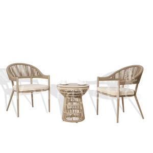 Sillas de Ratán Morticia y Mesa de Centro, Silla de Ratán Decorativa, Juego de 2 Sillas de Patio para Exteriores - Product Image 2