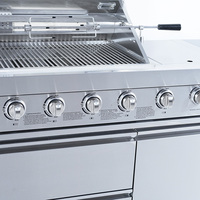 Barbecue luxueux en acier inoxydable de haute qualité gril à gaz cuisine extérieure Camping Barbecue fête armoire de cuisson réfrigérateur Style Premium