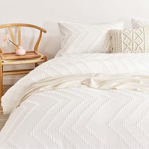 Bộ Chăn Bông Vải Tufted Màu Trắng 3 Món Chăn Bông Vải Jacquard Nhẹ Bộ Chăn Bông Thay Thế Cho Giường Ngủ - Product Image 2
