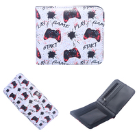 Dompet Anak Laki-Laki Kartun Keren, Lipat Ganda, Kantong Uang, Lapisan Kanvas, Portabel, Jendela Kartu Identitas, untuk Remaja, Pria Muda, Hadiah