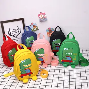 2023 Korean Children's large capacity backpack with Dinosaur pattern Zipper Student's Superior solid color School Bag