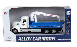 Camions de remorquage <span class=keywords><strong>en</strong></span> métal avec crochet et voiture pour garçons Jouets à tirer avec lumière et son pour enfants (1:32 camion de remorquage <span class=keywords><strong>en</strong></span> métal) - Product Image 2