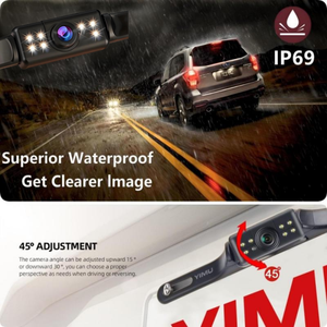 Mỹ Mỹ tấm giấy phép xe máy ảnh xe Sao lưu đảo ngược với 7pcs trắng ánh sáng đèn và tầm nhìn ban đêm không thấm nước - Product Image 6