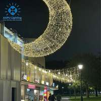 Guirnalda de Luces LED Gigante Anpu con Forma de Luna Creciente y Estrellas, Decoración Impermeable para Exteriores, Festivales y Eventos