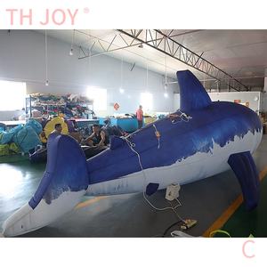 Ballon publicitaire gonflable en forme de requin pour l'extérieur, modèle de requin gonflable avec éclairage LED - Product Image 5