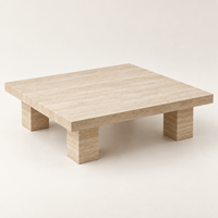 MEUBLES JIAMEIJIA |   Table basse effet travertin à quatre blocs